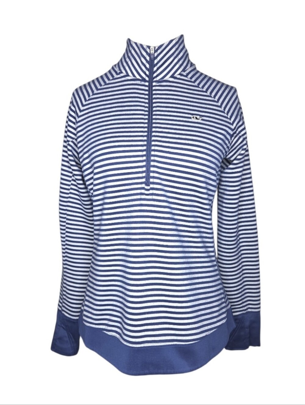 Vineyard Vines Performance Navy Blue Stripe Quarter Zip Pullover Size M